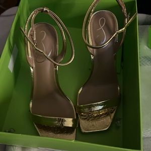 Sam Edelman heels , orchid gold leather size 6 M